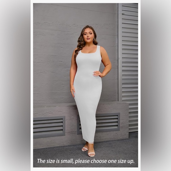 Maxi Dress White Bodycon Size 1X NWOT - Picture 2 of 7